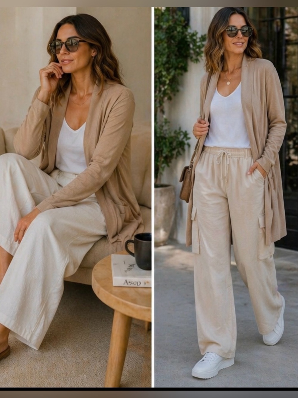 NWT Hanro Pure Comfort Long Cardigan in Tan  Size L - Picture 3 of 16
